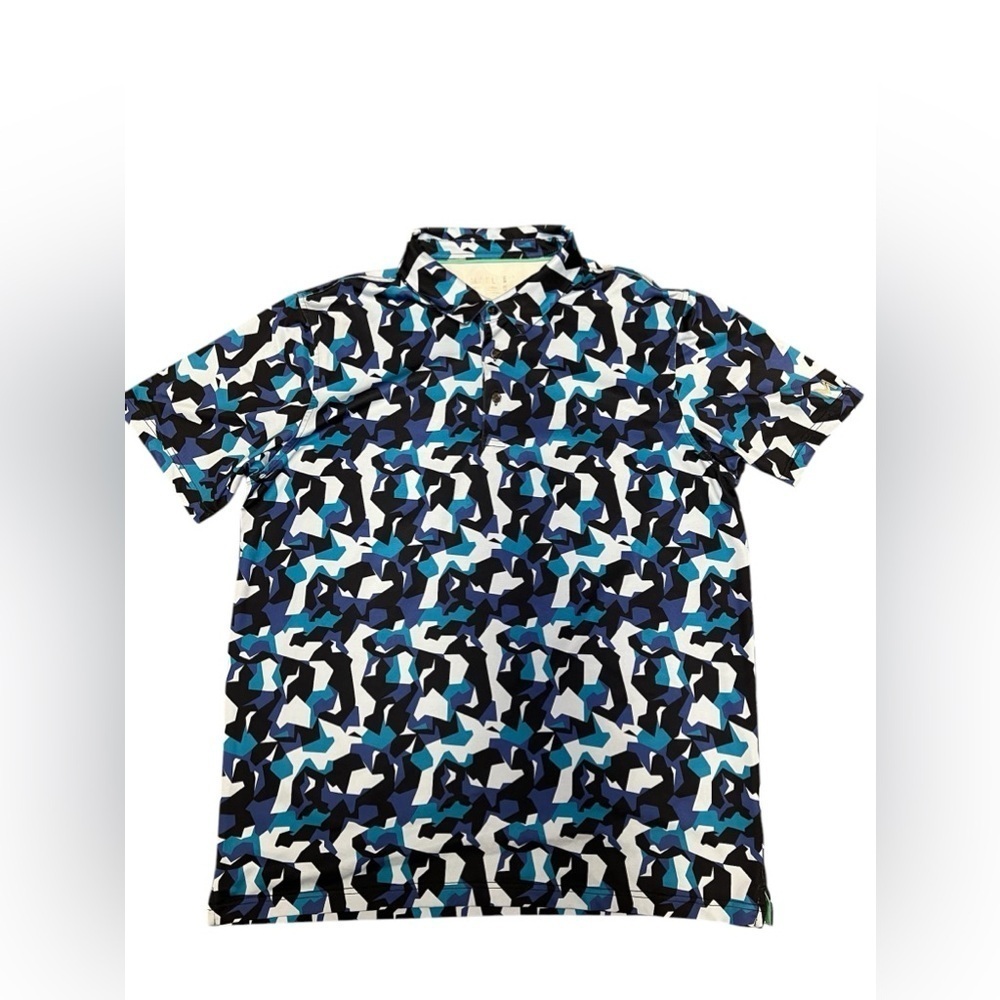 Maelreg performance blue and black polo athletic shirt - Picture 2 of 5